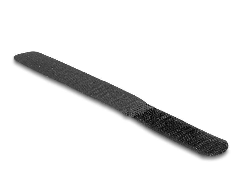 Delock Klettkabelbinder Schwarz 180 mm x 20 mm, 10 Stück