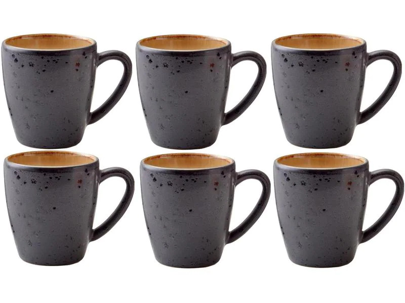 Bitz Kaffeetasse 190 ml, 6 Stück, Schwarz/Amber