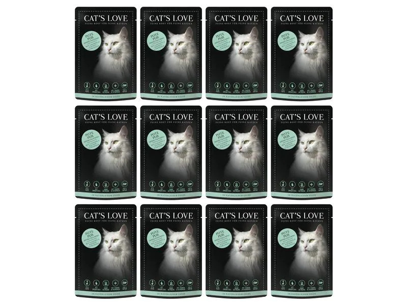 Cat's Love Nassfutter Adult Pute, 12 x 85 g