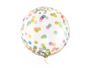 Partydeco Folienballon Mehrfarbig/Transparent, mit farbigen Konfettis