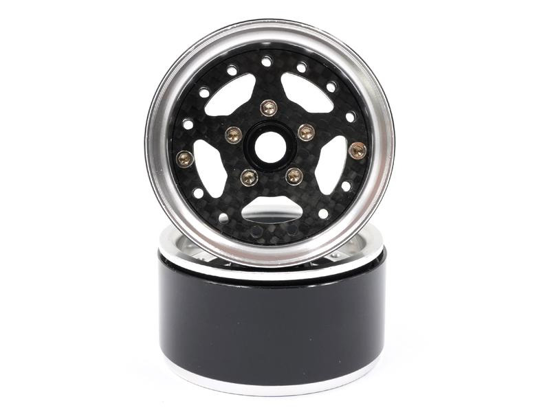 Yeah Racing Felgen 1.9 5-Speichen Carbon, Beadlock 1:10, 2 Stück