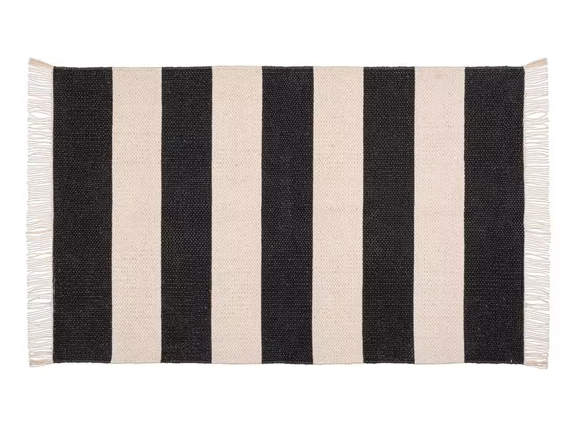 Wenko Badteppich Kasi 50 x 80 cm, Schwarz/Weiss