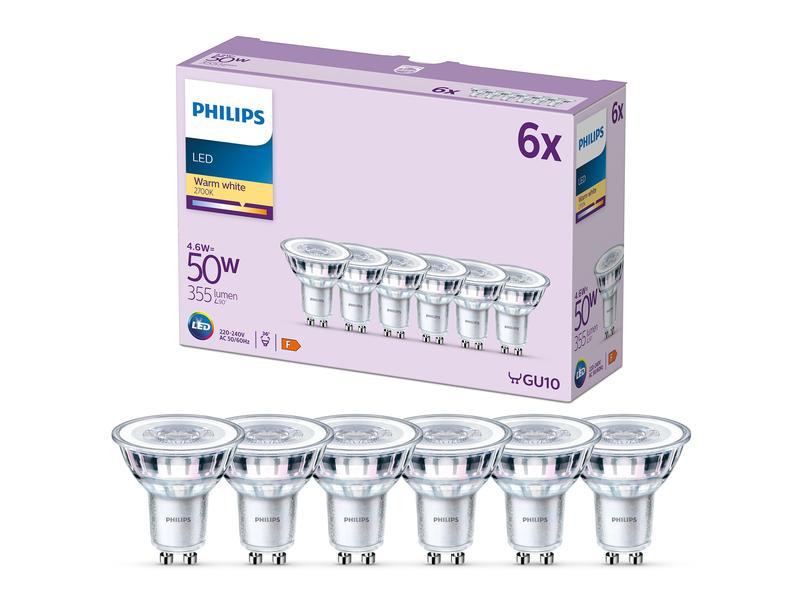 Philips Lampe LEDClassic 50W GU10 WW 36D ND 6CT/4 EC Warmweiss