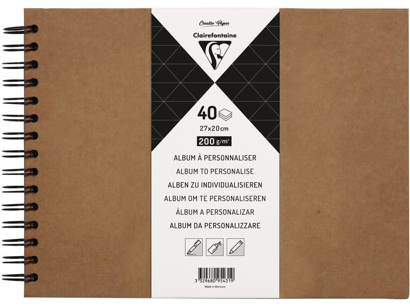 Clairefontaine Fotoalbum DIY 27 x 20 cm, Blanko, Braun