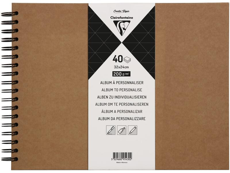 Clairefontaine Fotoalbum DIY 32 x 24 cm, Blanko, Braun