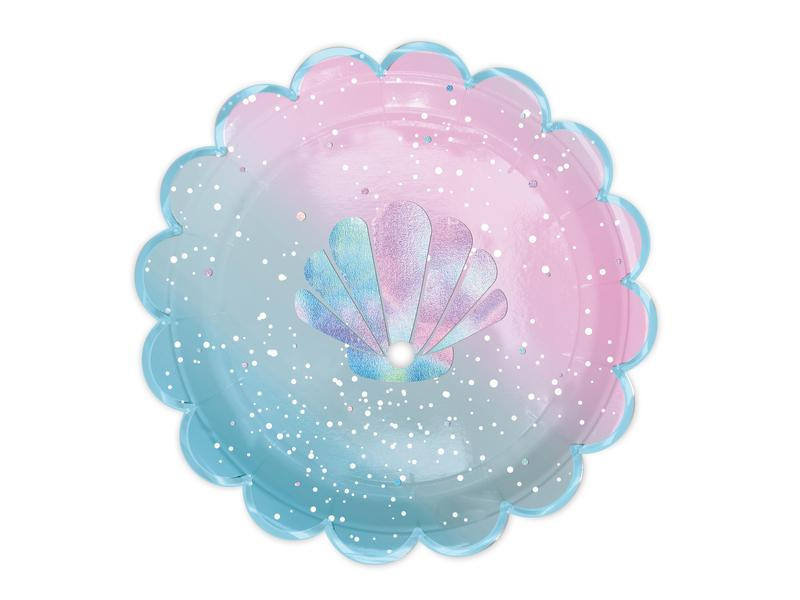 ScrapCooking Einwegteller Meerjungfrau 22.5 cm/ 23 cm, 8 Stück, Blau