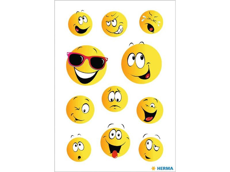 Herma Stickers Motivsticker Happy Face, 3 Blatt