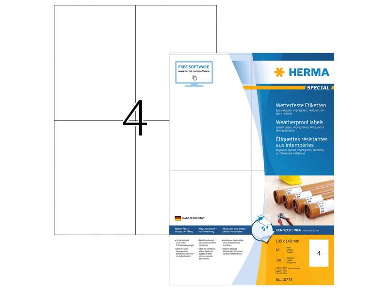 HERMA Outdoor-Etiketten 105 x 148 mm, 80 Blatt