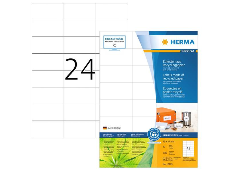 HERMA Universal-Etiketten 70 x 37 mm, 80 Blatt