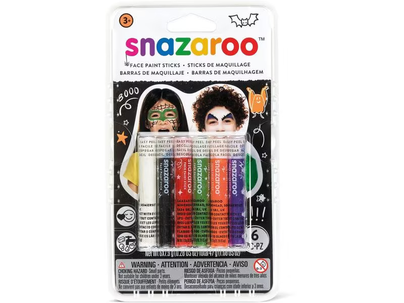 Snazaroo Zubehör Schminkstifte Halloween, 6 Stück