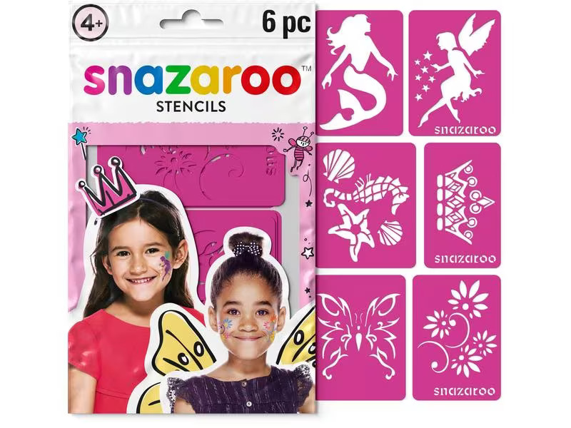 Snazaroo Zubehör Schablonen Mädchen, 6 Stück