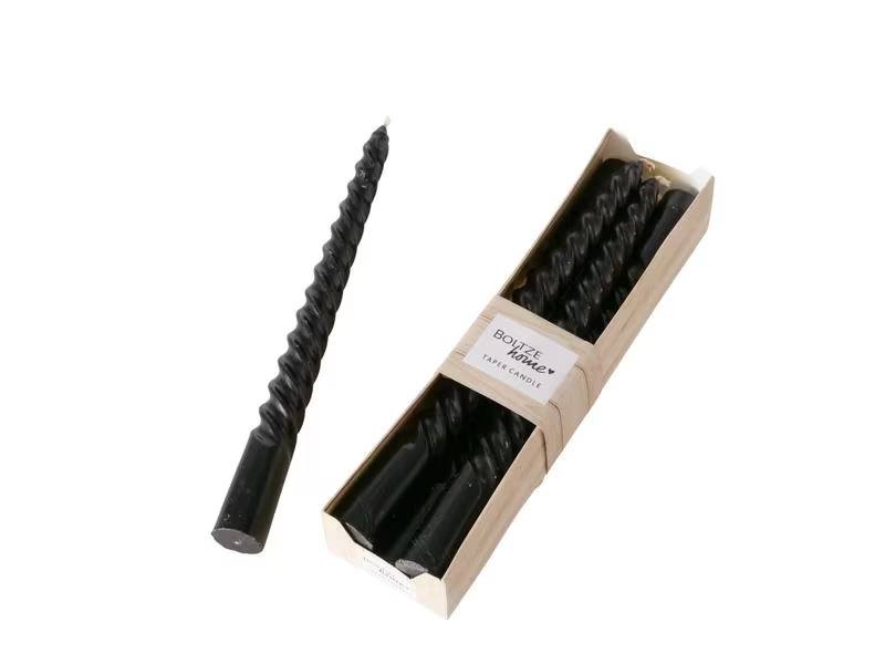 Boltze Stabkerze Twisto 6er Set, Schwarz