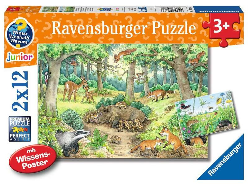 Ravensburger Kleinkinder Puzzle WWW Tiere im Wald und auf der Wiese