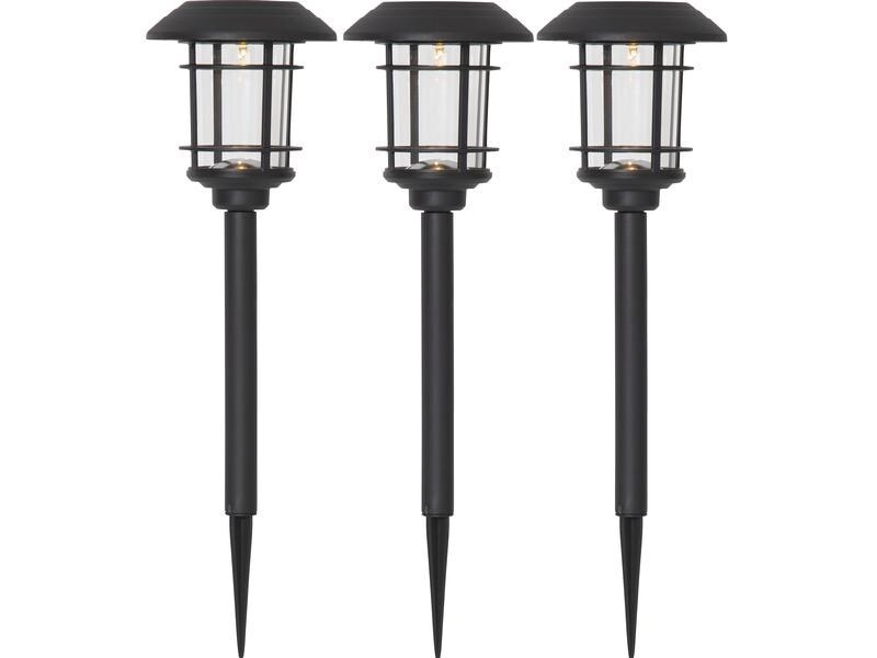 Star Trading Gartenlicht Solar Fride Schwarz, 3 Stück