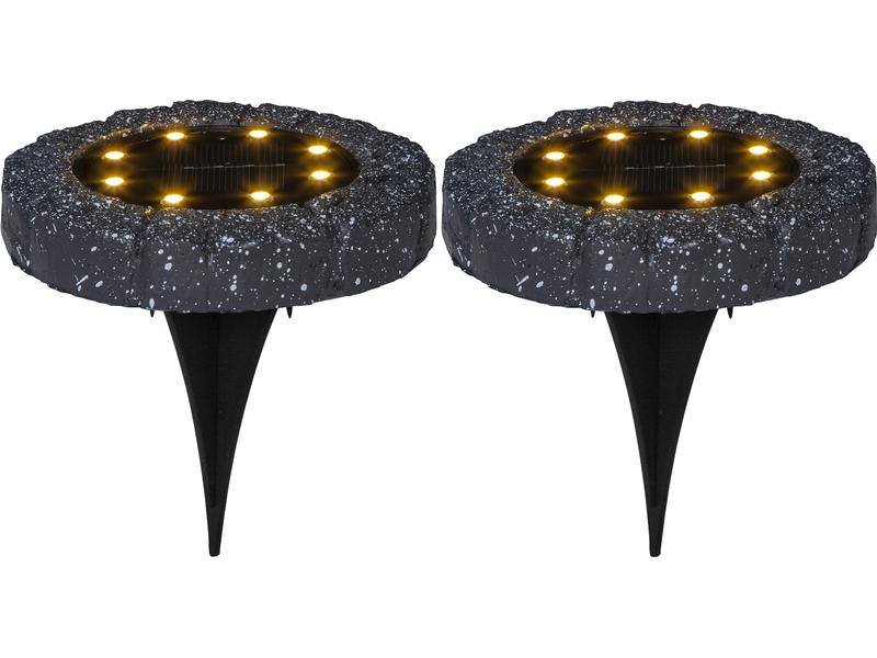 Star Trading Gartenlicht Solar-Spotlight, 2er Set, Grau