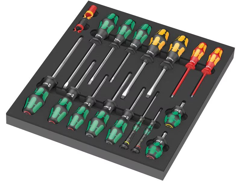 Wera Schraubenzieher-Set 9710 Schaumstoffeinlage Set 1, 18-teilig