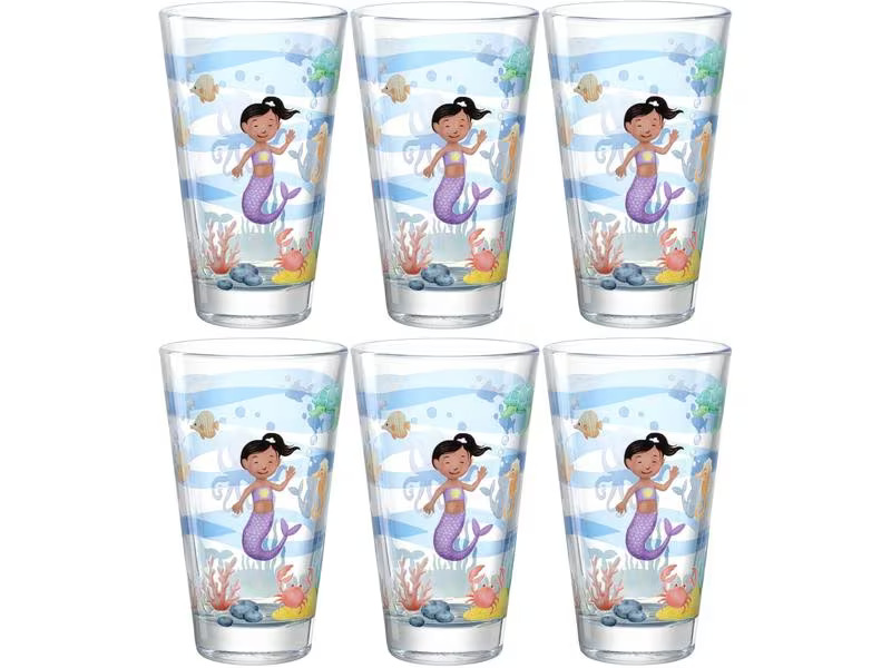 Leonardo Kindertrinkglas Avventura 300 ml, 6 Stück, Meer