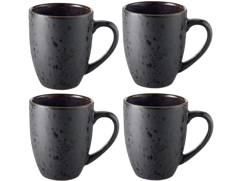 Bitz Kaffeetasse 300 ml, 4 Stück, Schwarz/Dunkelblau