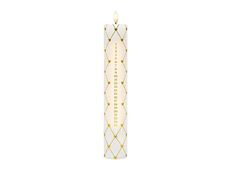 Sirius LED-Kerze Advent Calendar Special Edition, Weiss