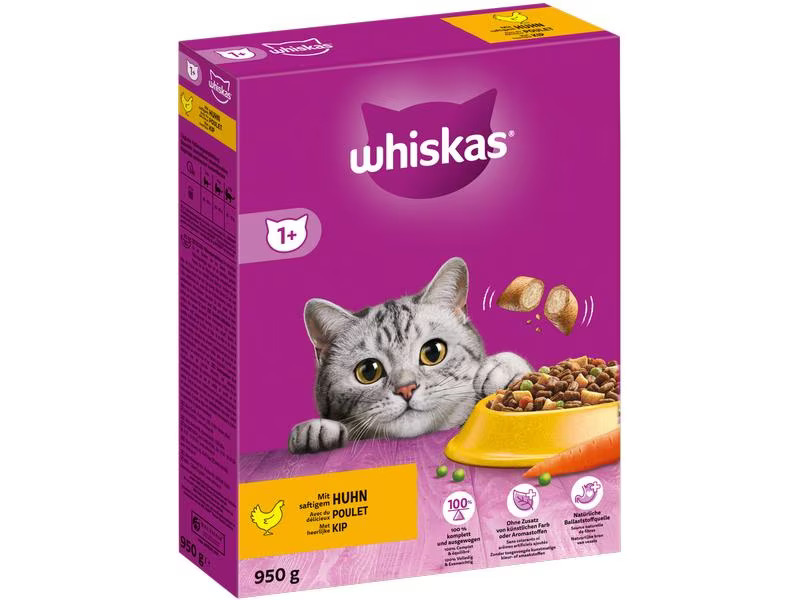 Whiskas Trockenfutter Adult Huhn, 950 g