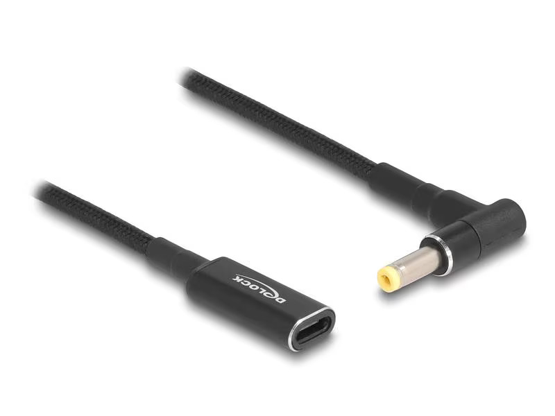Delock Ladekabel USB-C zu HP 4.8 x 1.7 mm 90° gewinkelt, 15 cm
