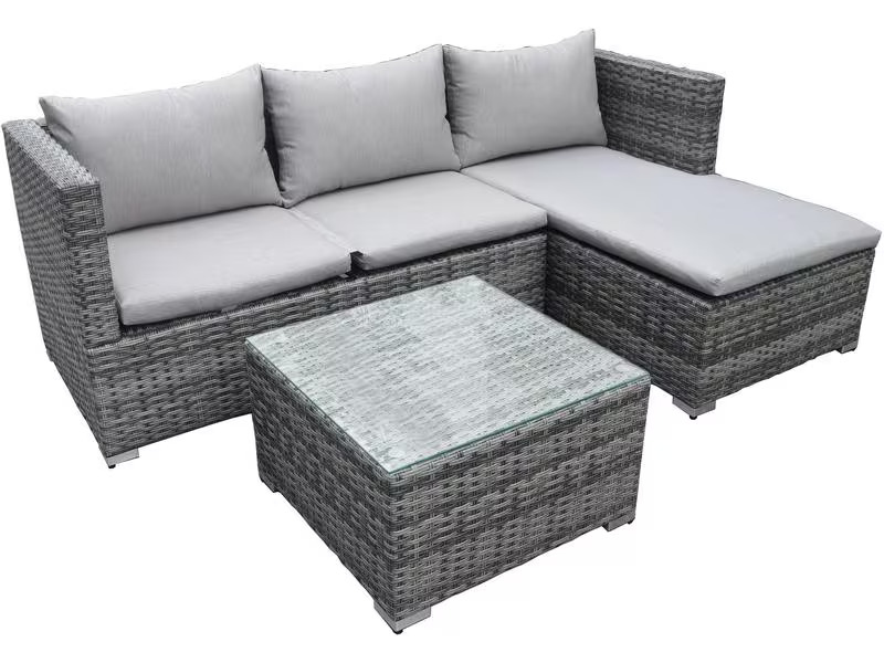COCON Loungeset Brissago, Grau, 4 Sitzplätze