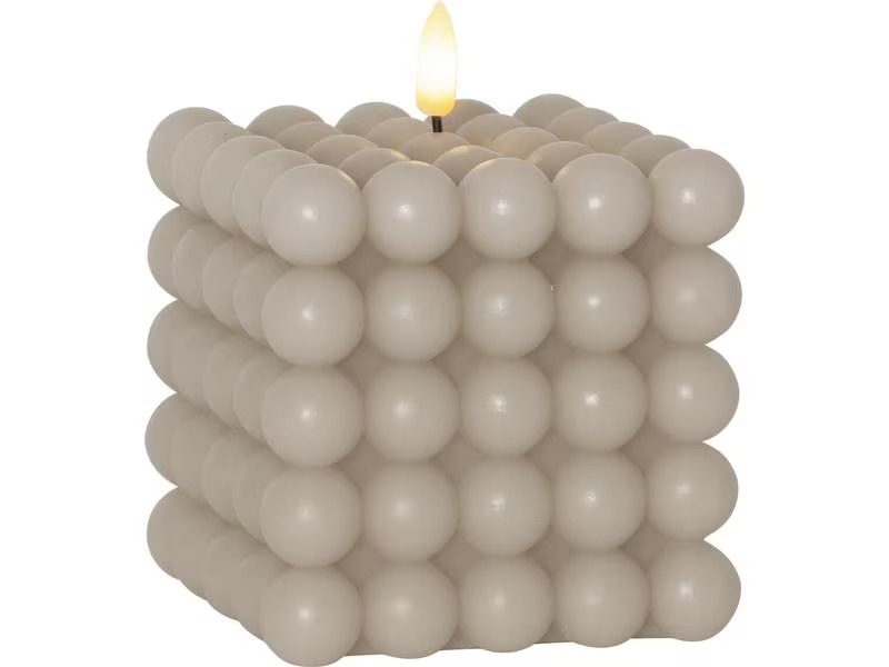 Star Trading LED-Kerze Pillar Flamme Dot, 10 x 12.5 cm, Beige