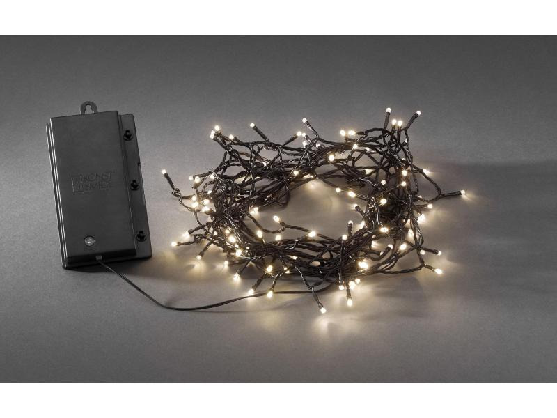 Konstsmide LED-Lichterkette 11.9 m Schwarz, Dämmerungssensor, Outdoor