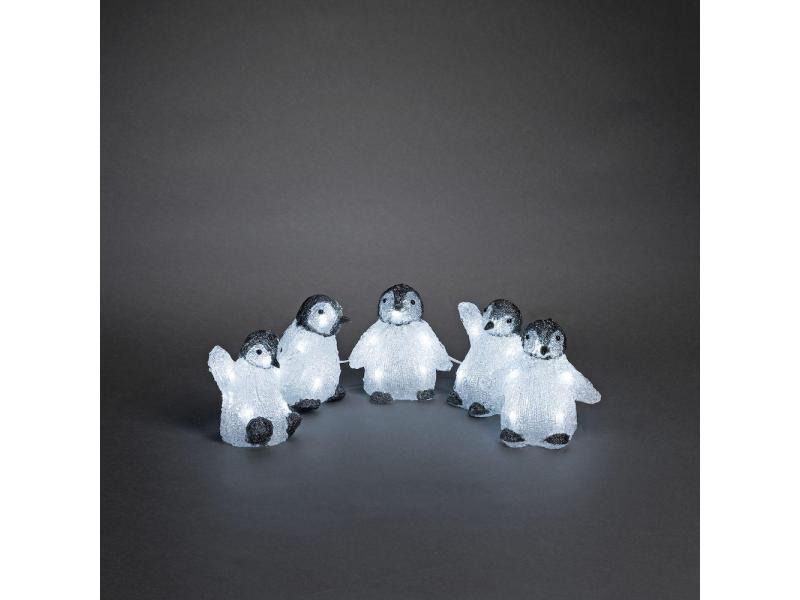 Konstsmide LED-Figur Acrylic 12.5cm Pinguine 5er Set