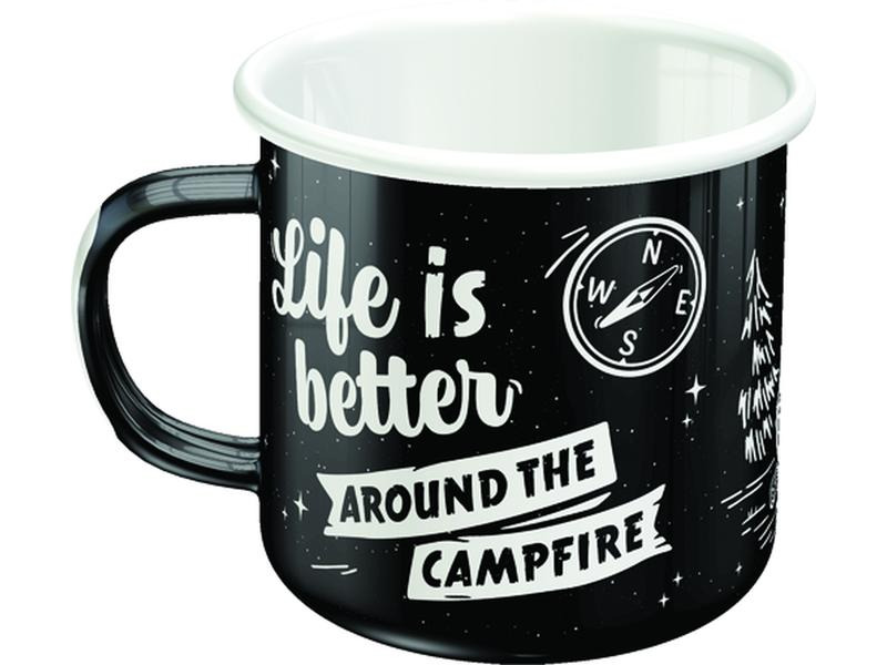 Nostalgic Art Universaltasse Life Is Better 360 ml, 1 Stück, Schwarz