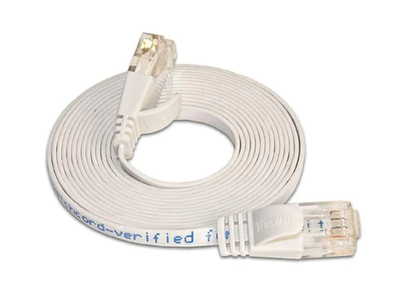 SLIM Slimpatchkabel RJ-45 - RJ-45, Cat 6, UTP, 0.5 m, Weiss
