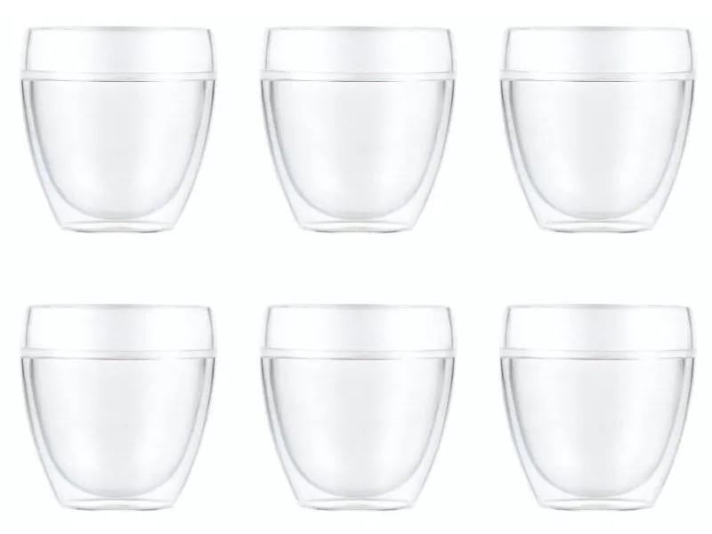 Bodum Thermobecher Pavina Outdoor 250 ml, 6 Stück, Transparent