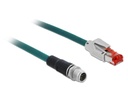 Delock Patchkabel RJ-45-M12 Cat 5e, SF/UTP, 1 m, Blau