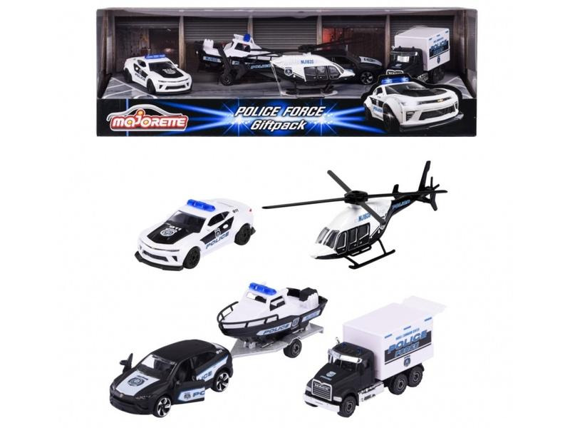 Majorette Polizei-Fahrzeuge – Geschenk-Set mit 4 Spielzeugautos