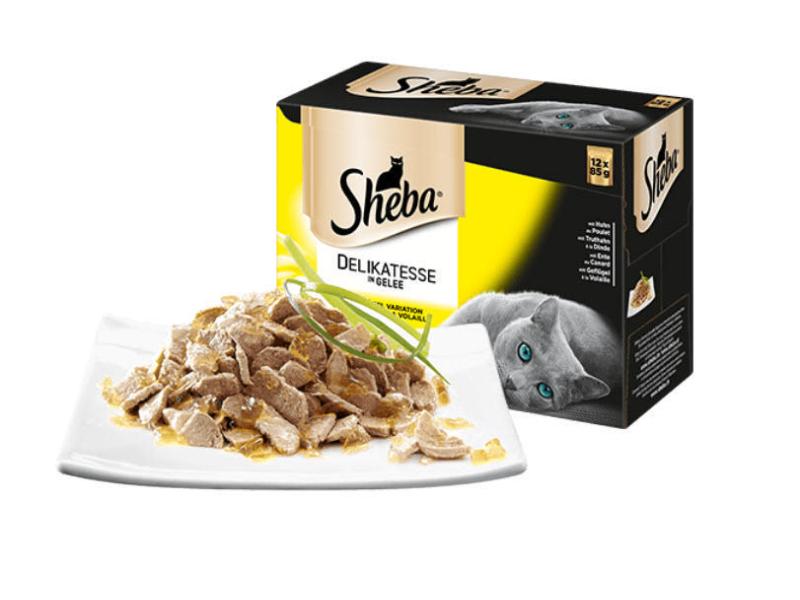 Sheba Nassfutter Delikatesse in Gelée Geflügel Variation 40 x 85 g