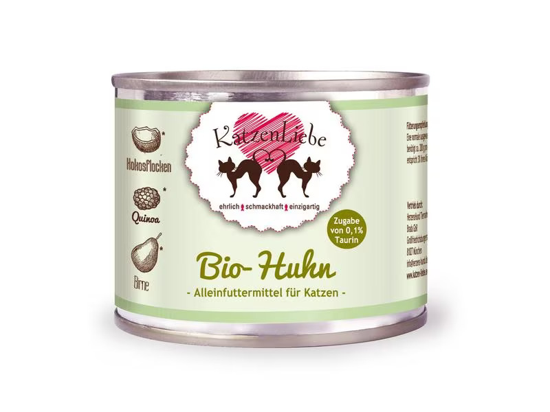 KatzenLiebe Nassfutter Bio-Huhn mit Bio-Quinoa, 200 g