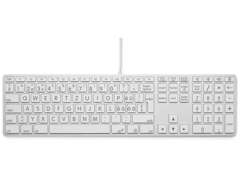 LMP Tastatur USB Grosse Beschriftung WinOS Silber