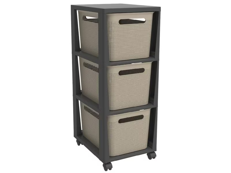 Rotho Aufbewahrungsbox Brisen Anthrazit/Beige