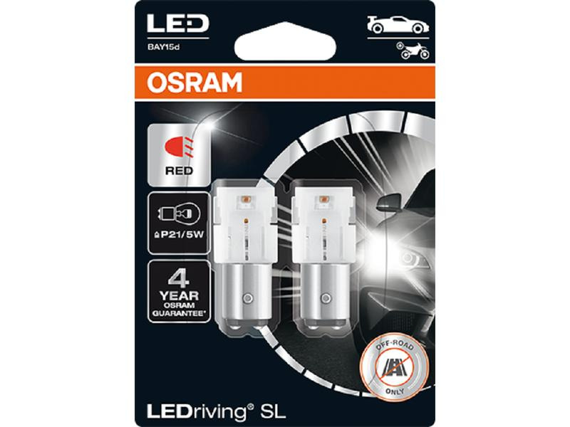 OSRAM LEDriving SL P21/5W BAY15d Red Motorrad/PKW