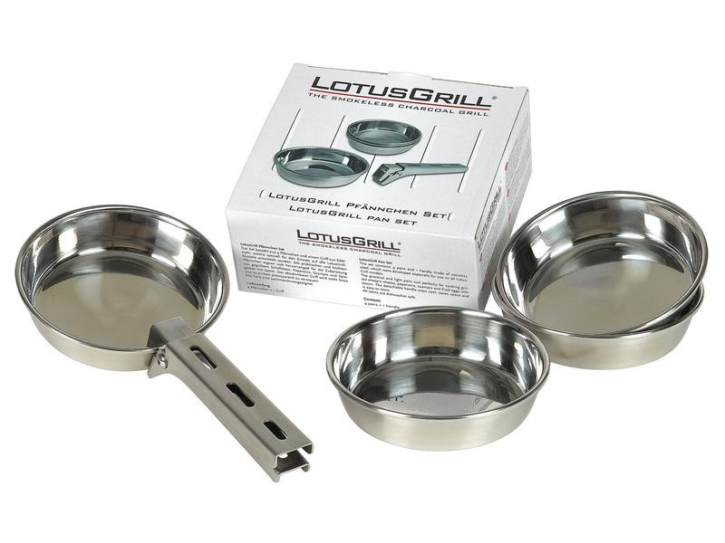 LotusGrill Pfännchen-Set, Inox, 4-teilig