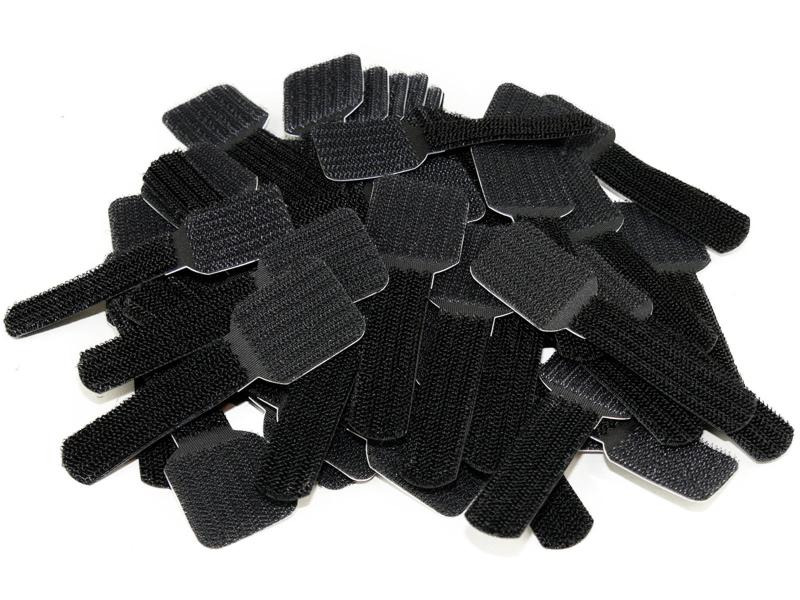 Label-the-cable Klettkabelhalter WALL STRAPS 3 x 9 cm Schwarz, 50 Stück