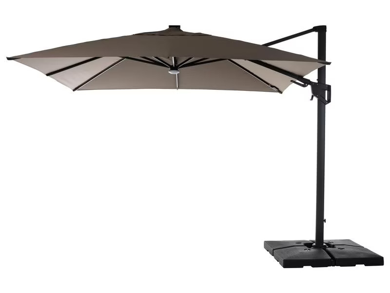 COCON Sonnenschirm mit LED, 300 x 300 cm, hängend, Taupe