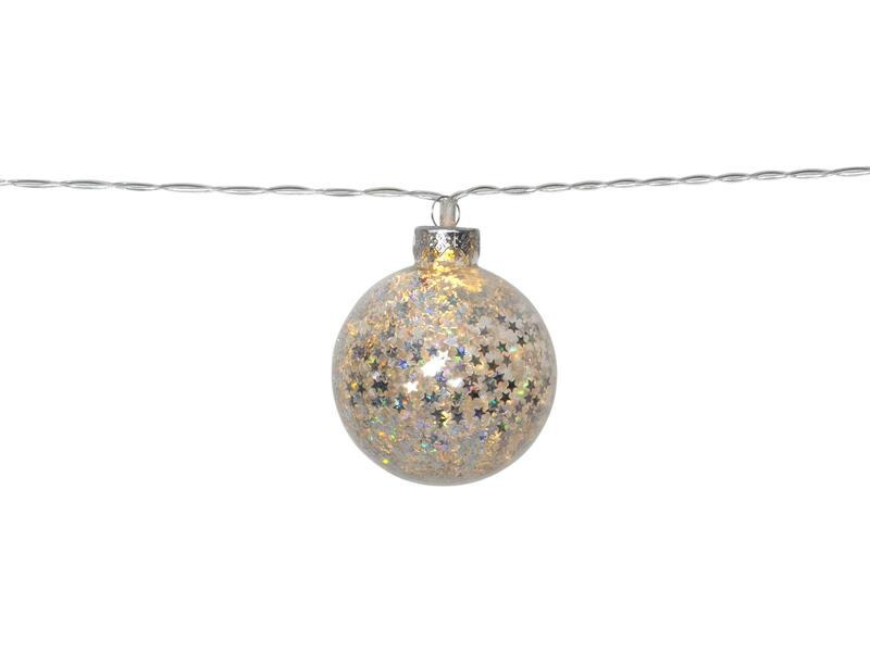 Star Trading LED-Lichterkette Glitter, Silber 10 × Lampen