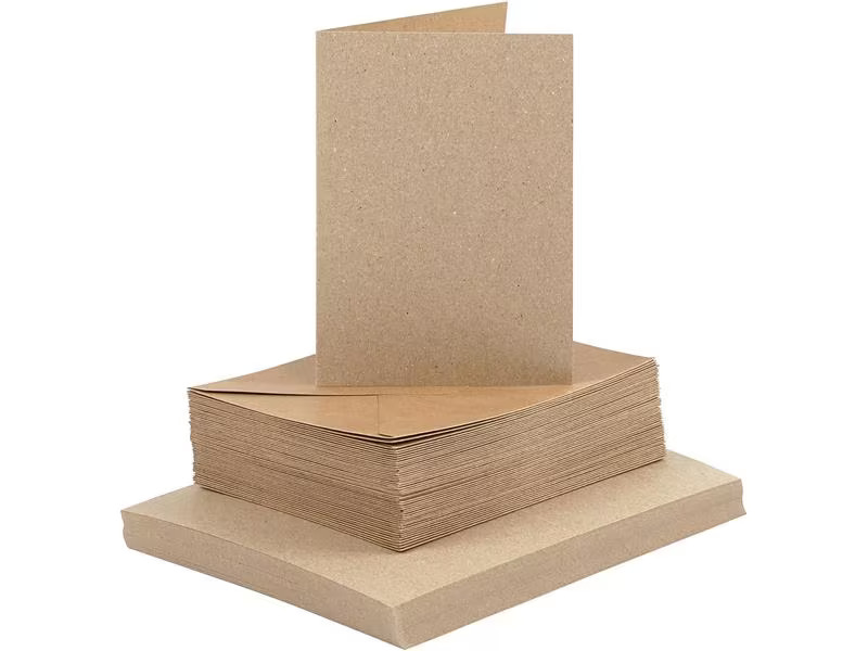 Creativ Company Blankokarte und Couvert 10.5 x 15 cm, 50 Stück, Braun