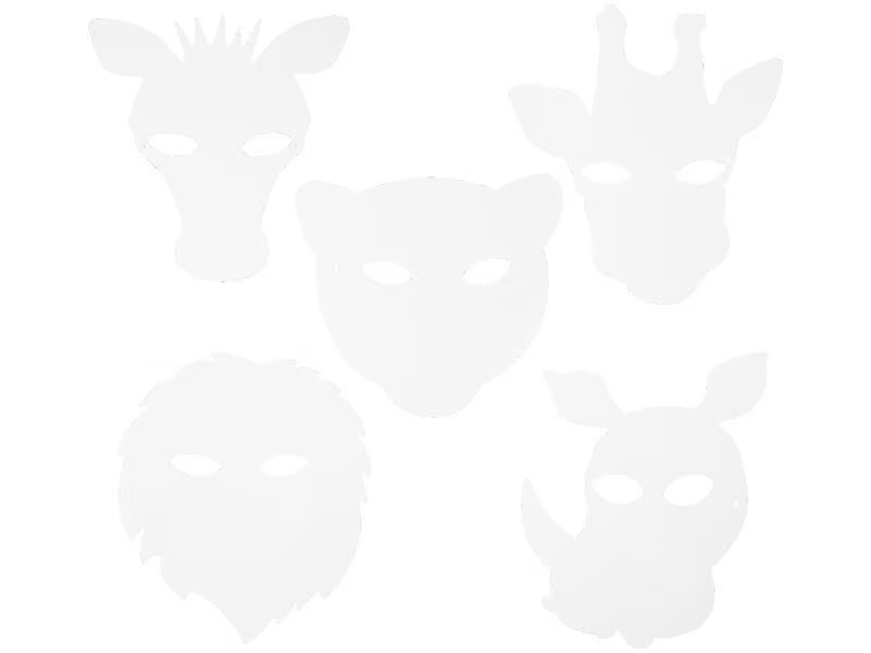 Creativ Company Partyaccessoire Masken Dschungel 16 Stück, Weiss