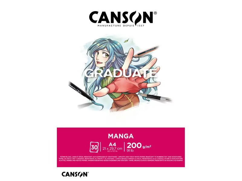 Canson Zeichenblock Graduate Manga A4, 30 Blatt