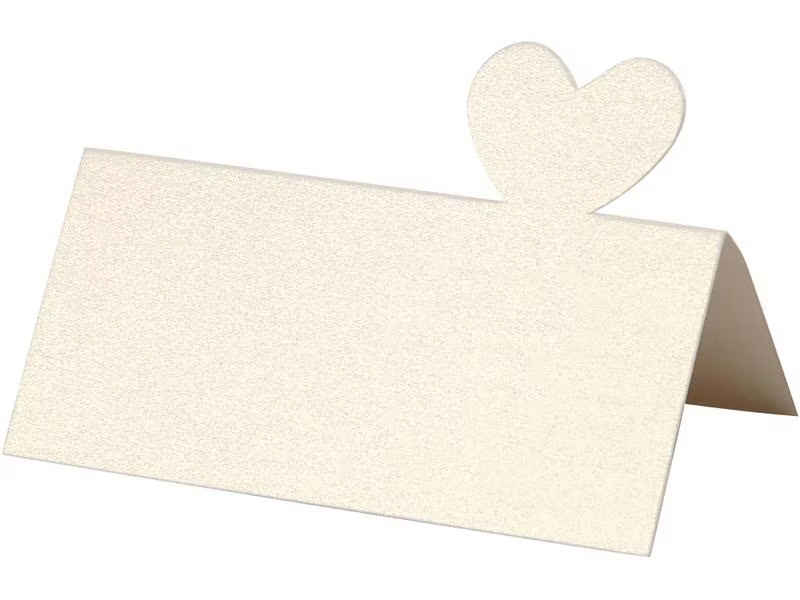 Creativ Company Tischkarte Herz 8 x 8.5 cm, 20 Stück, Naturweiss