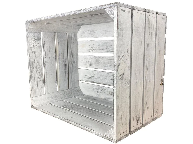 Holz Zollhaus Holzharasse Vintage Shabby Weiss 40 x 50 cm