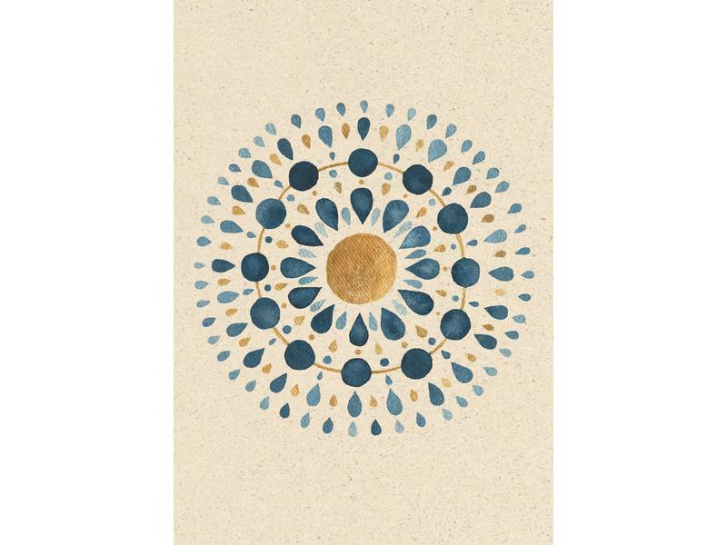 Natur Verlag Motivkarte Mandala Blau 17.5 x 12.2 cm