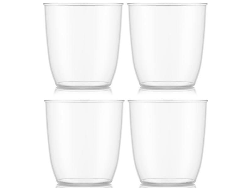 Bodum Outdoor-Becher Kvadrant 200 ml, Transparent, 4 Stück